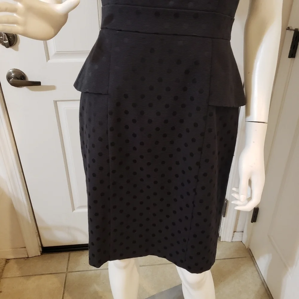 White House Black Market Black Polka Dot Midi Dress